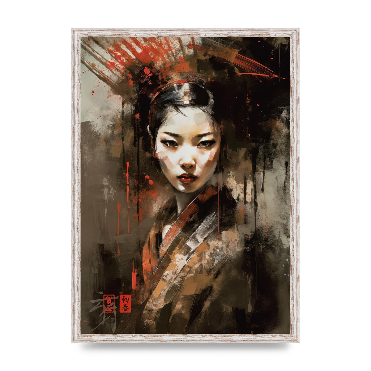Evocative Geisha Masterful Brushwork