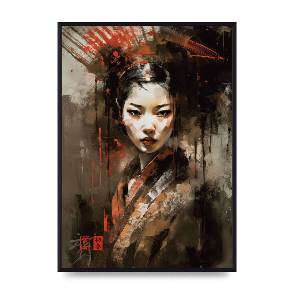 Evocative Geisha Masterful Brushwork