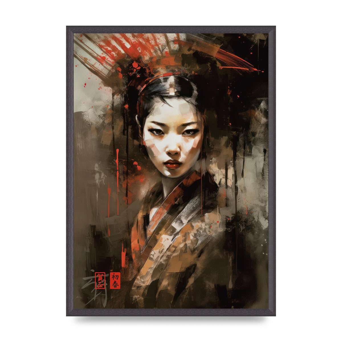 Evocative Geisha Masterful Brushwork