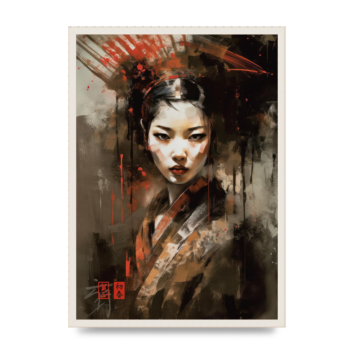 Evocative Geisha Masterful Brushwork