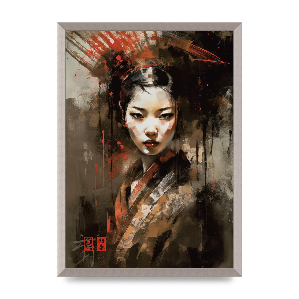 Evocative Geisha Masterful Brushwork