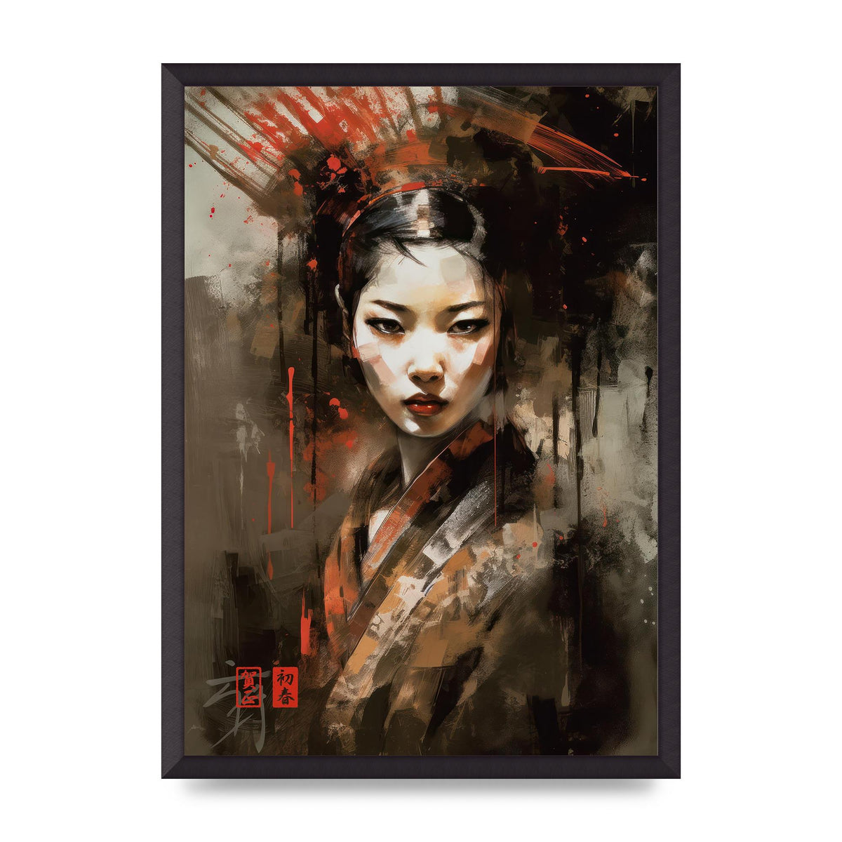 Evocative Geisha Masterful Brushwork