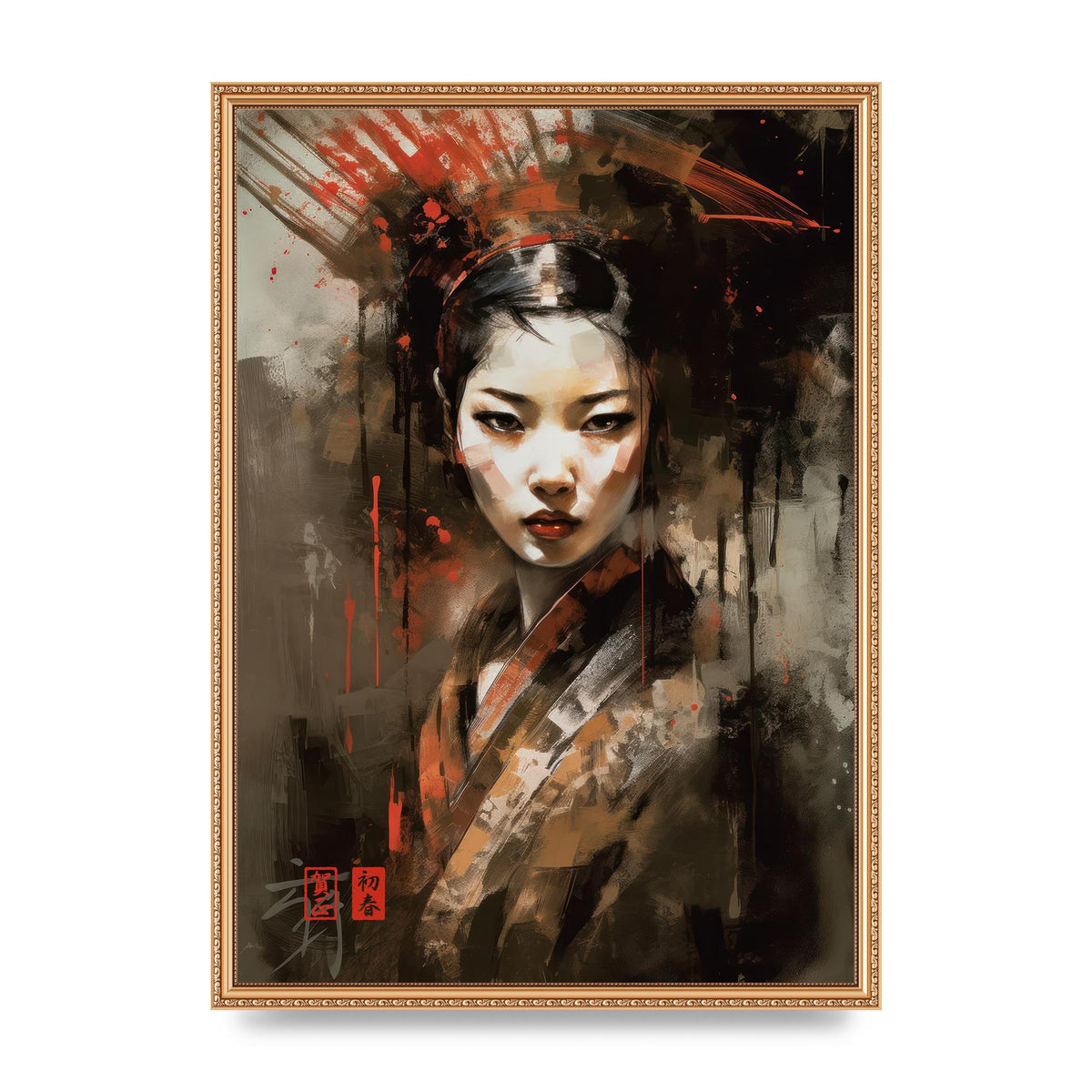 Evocative Geisha Masterful Brushwork