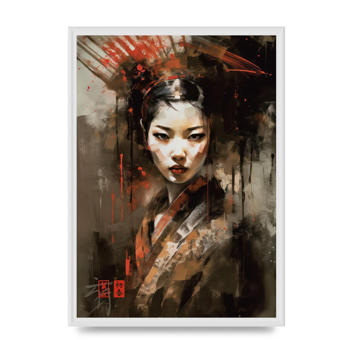 Evocative Geisha Masterful Brushwork