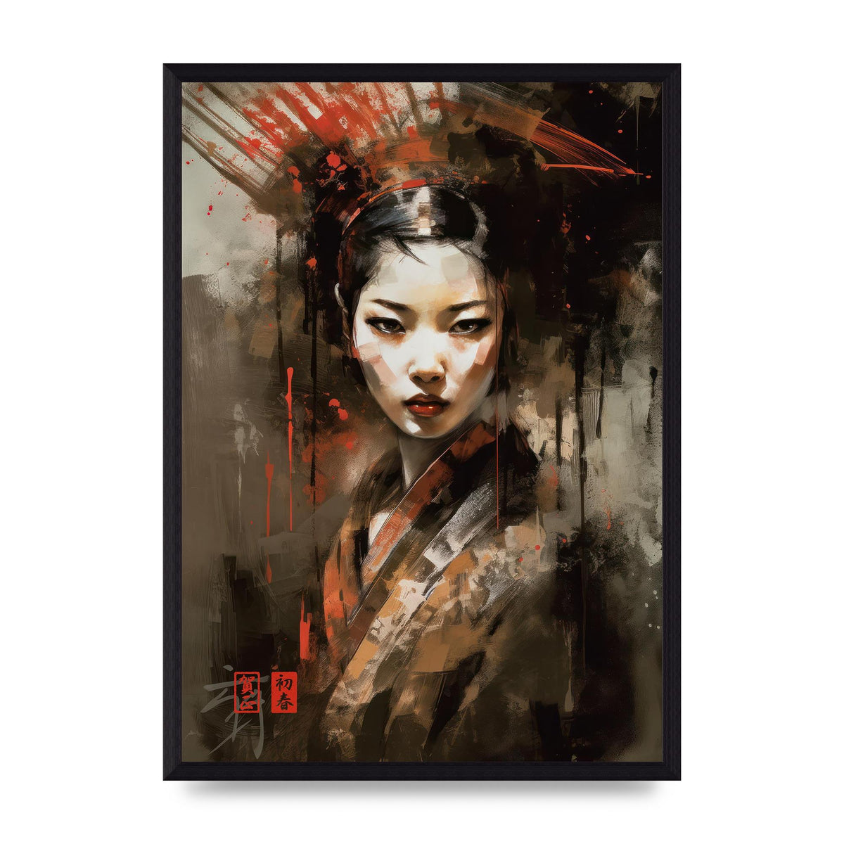 Evocative Geisha Masterful Brushwork