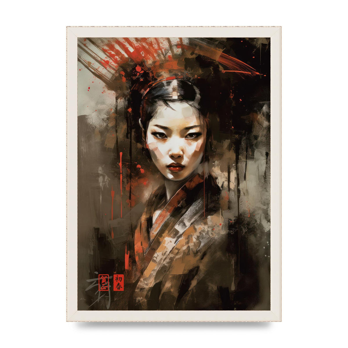Evocative Geisha Masterful Brushwork
