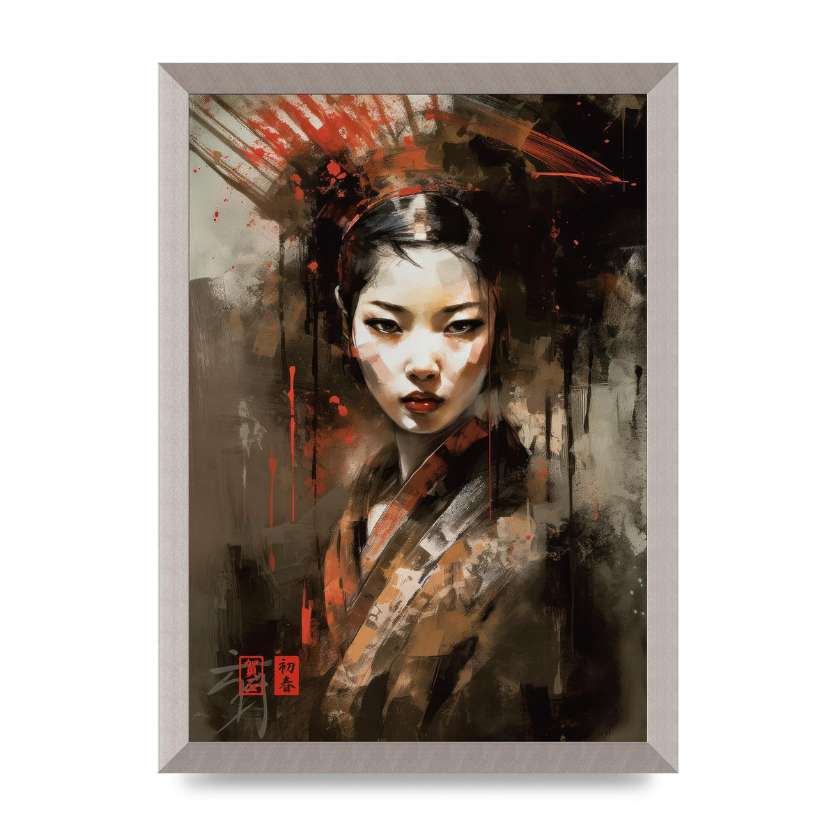 Evocative Geisha Masterful Brushwork
