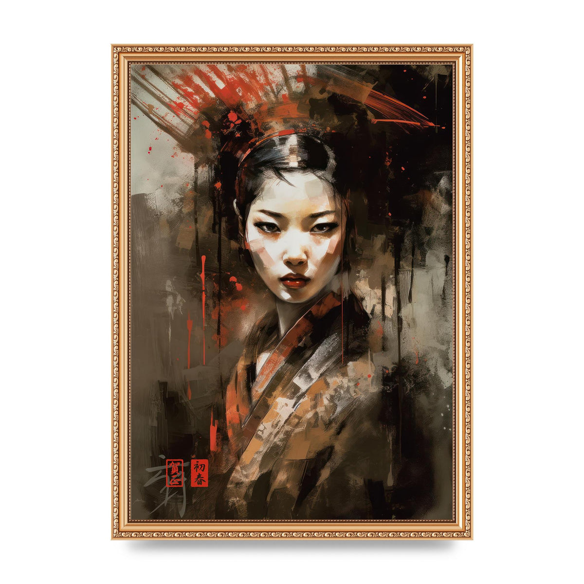 Evocative Geisha Masterful Brushwork