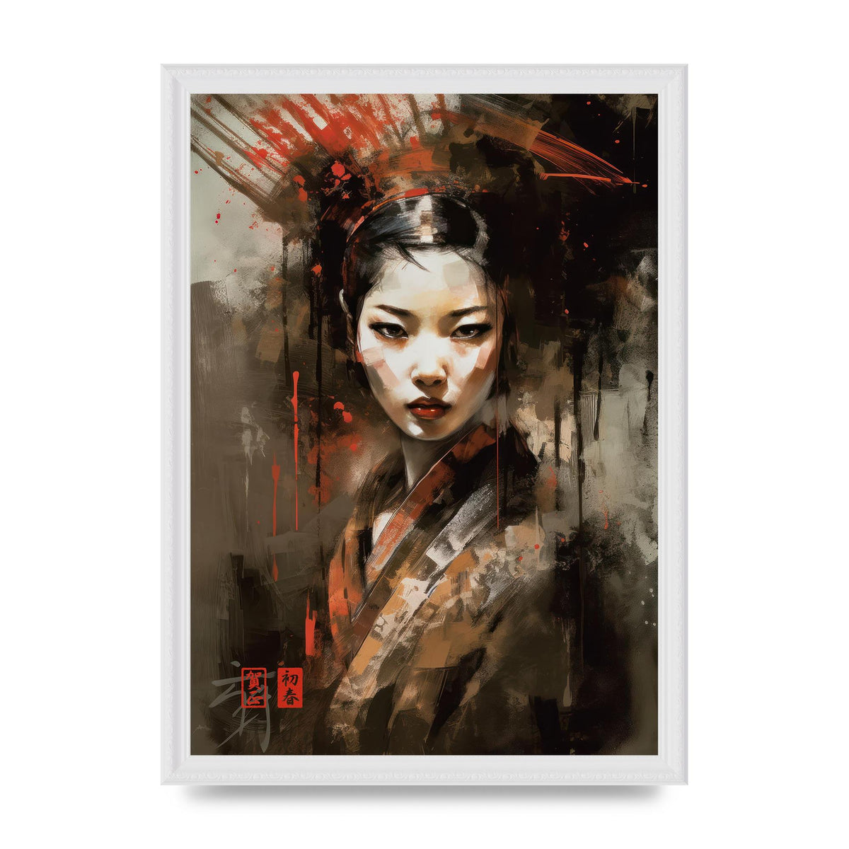 Evocative Geisha Masterful Brushwork