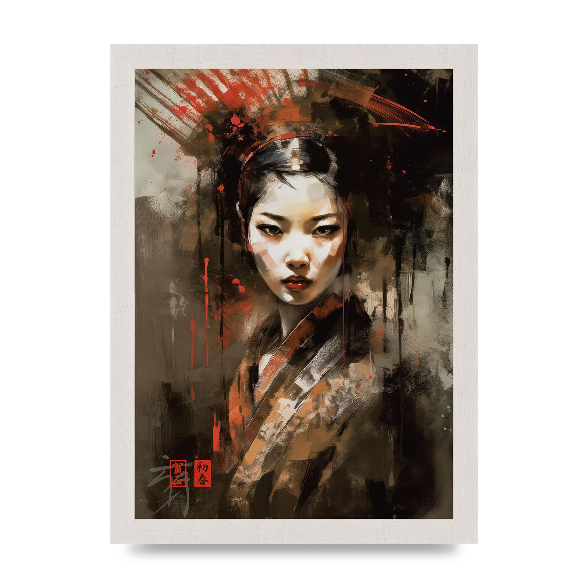 Evocative Geisha Masterful Brushwork