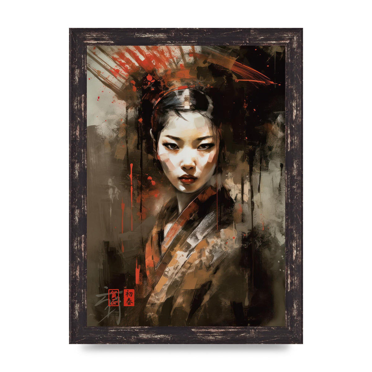 Evocative Geisha Masterful Brushwork