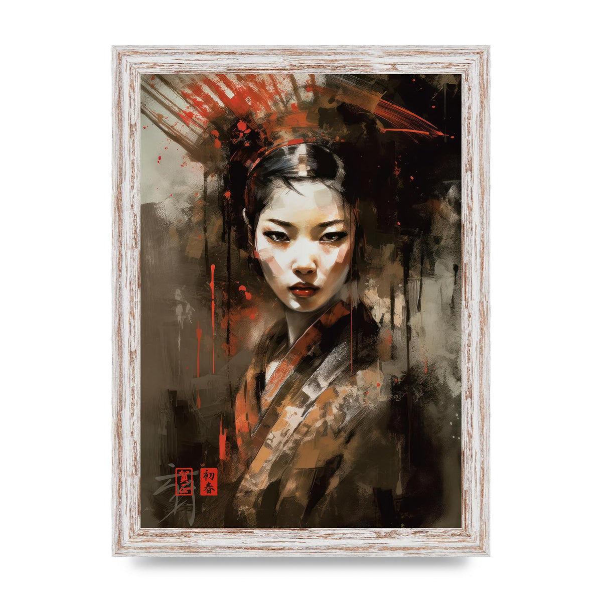 Evocative Geisha Masterful Brushwork
