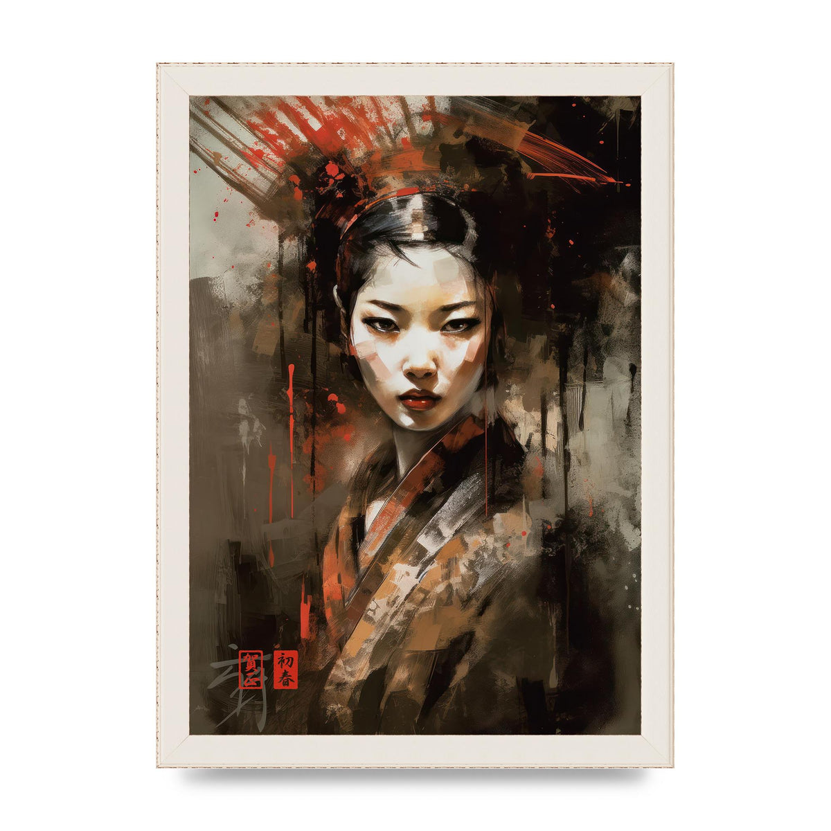 Evocative Geisha Masterful Brushwork