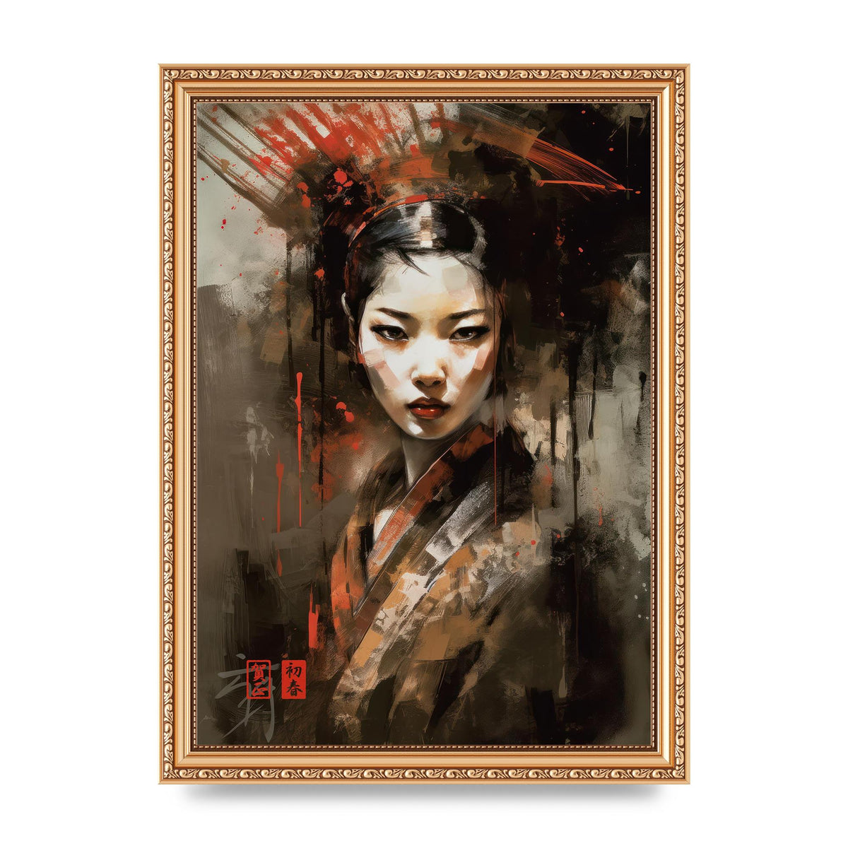 Evocative Geisha Masterful Brushwork