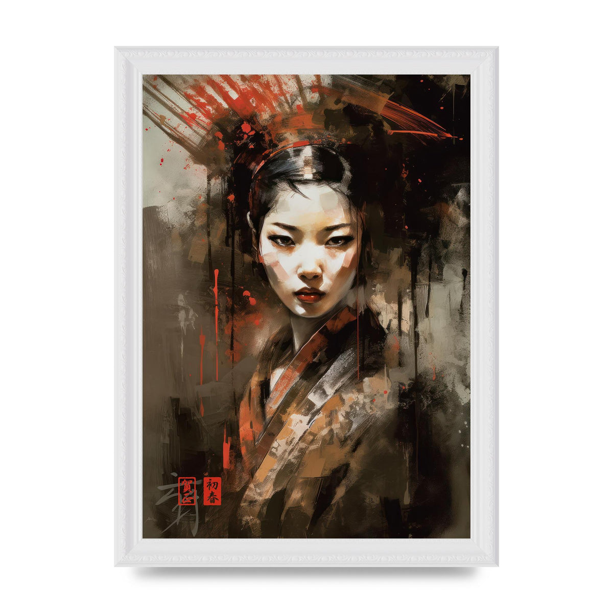 Evocative Geisha Masterful Brushwork