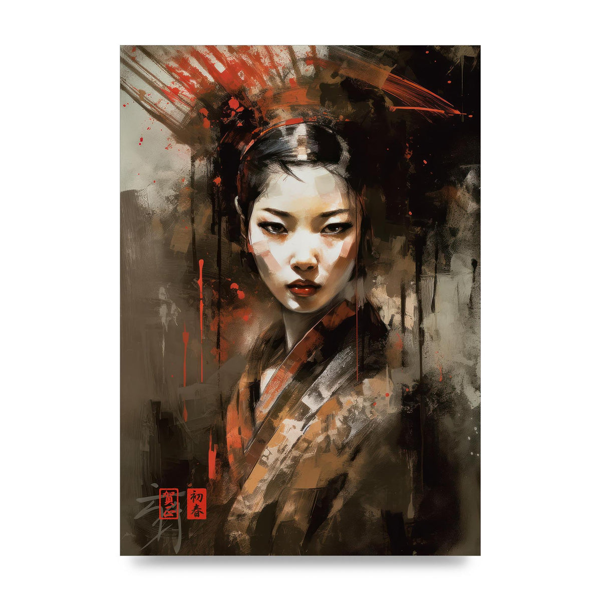 Evocative Geisha Masterful Brushwork