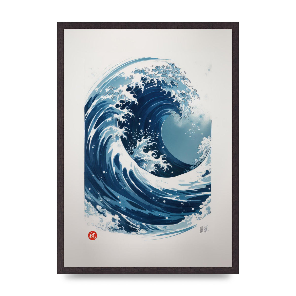 One-Stroke Waves Crest Art