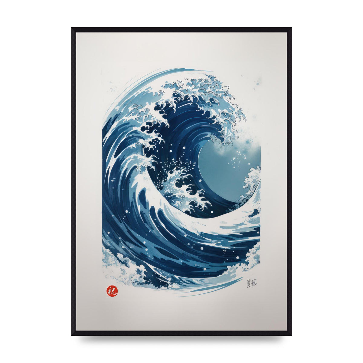 One-Stroke Waves Crest Art