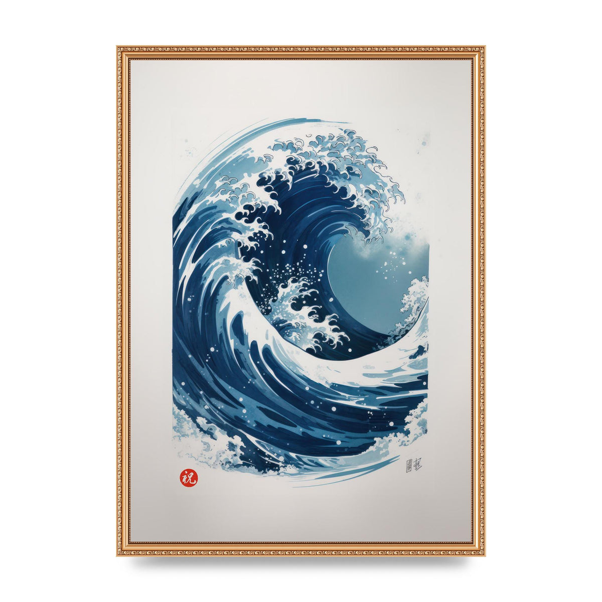 One-Stroke Waves Crest Art
