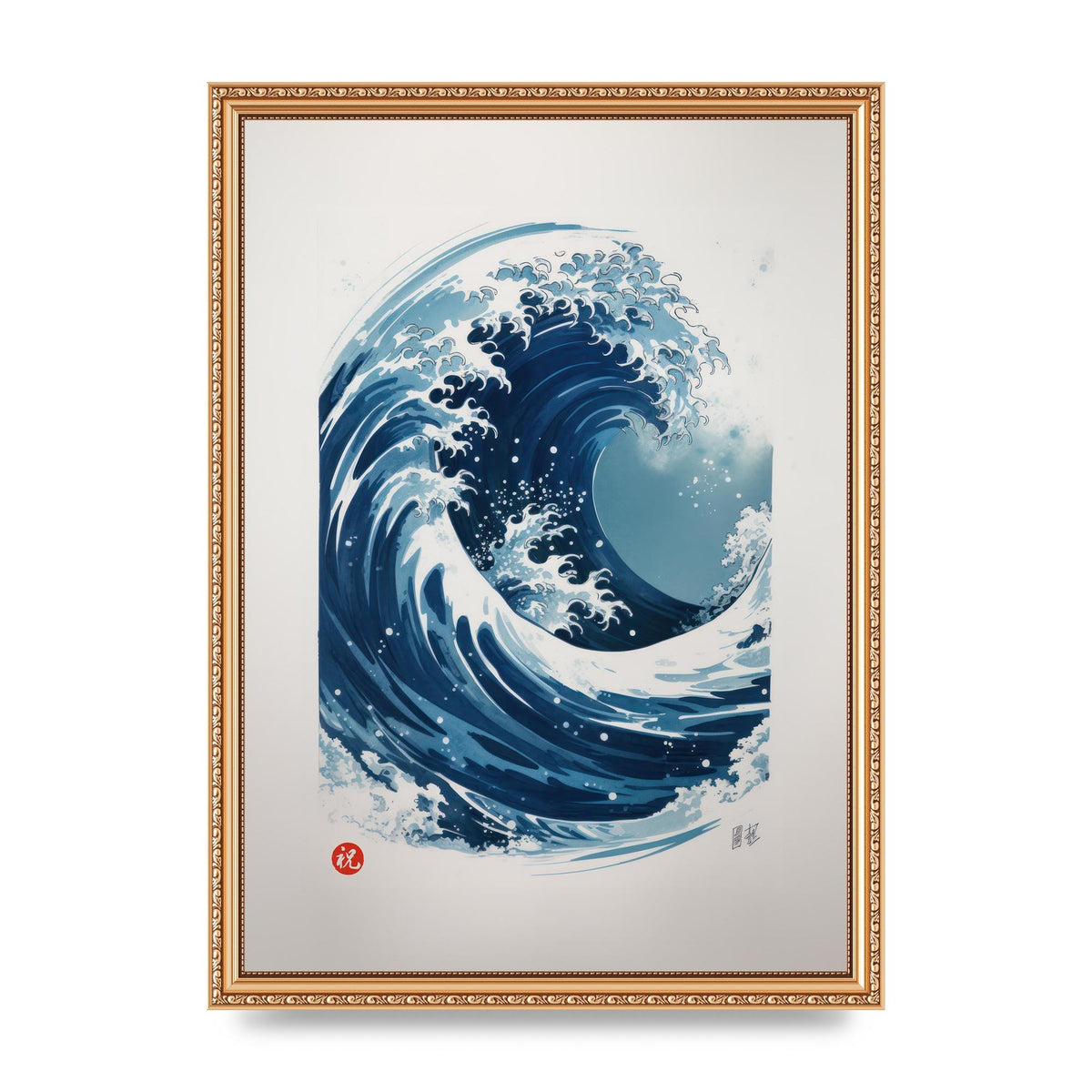 One-Stroke Waves Crest Art