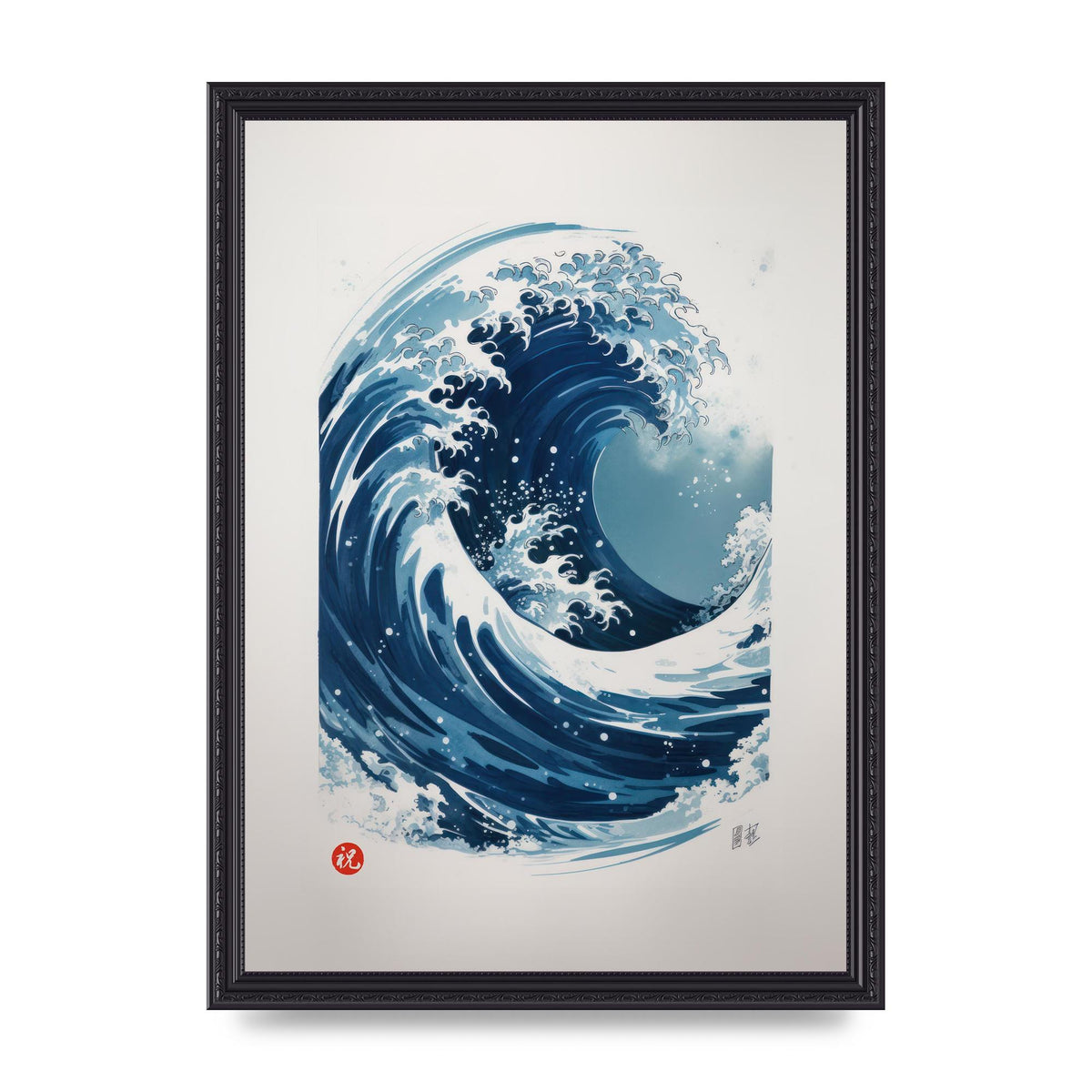 One-Stroke Waves Crest Art