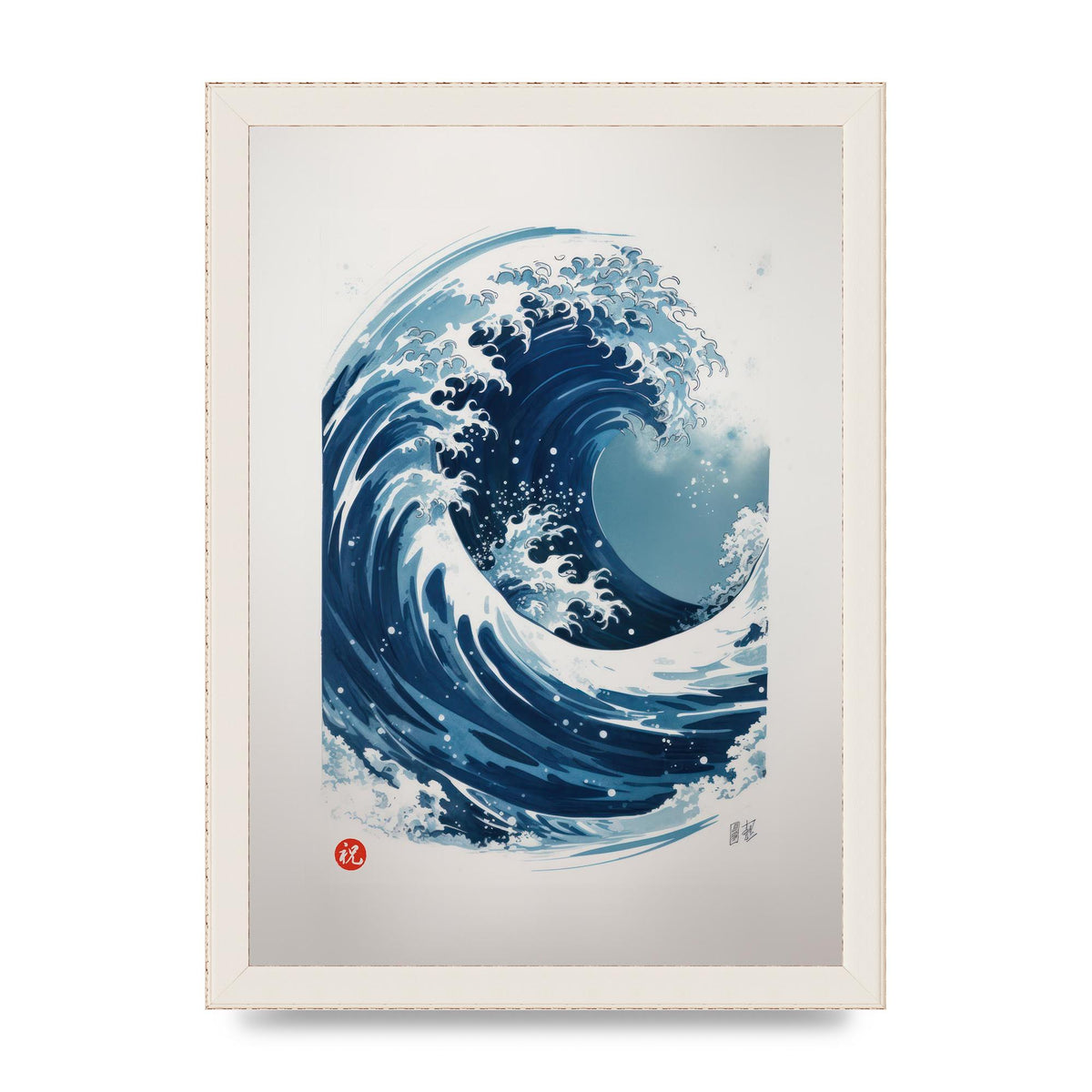 One-Stroke Waves Crest Art
