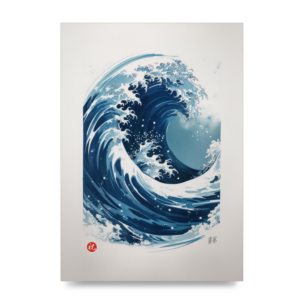 One-Stroke Waves Crest Art