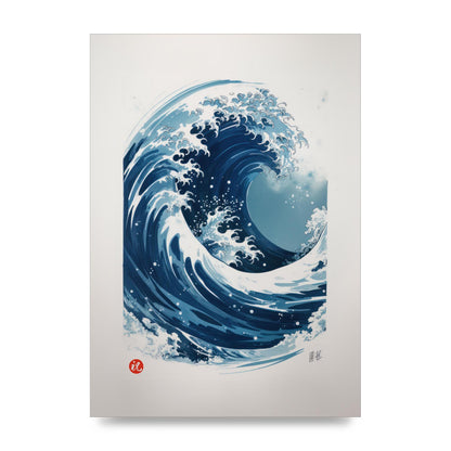 One-Stroke Waves Crest Art