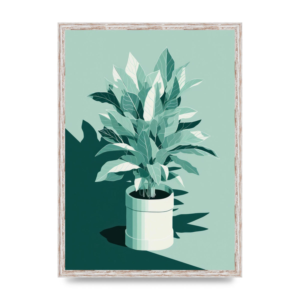 Muted House Plant Risograph Design