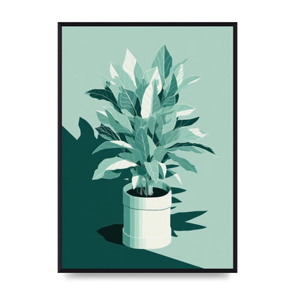 Muted House Plant Risograph Design