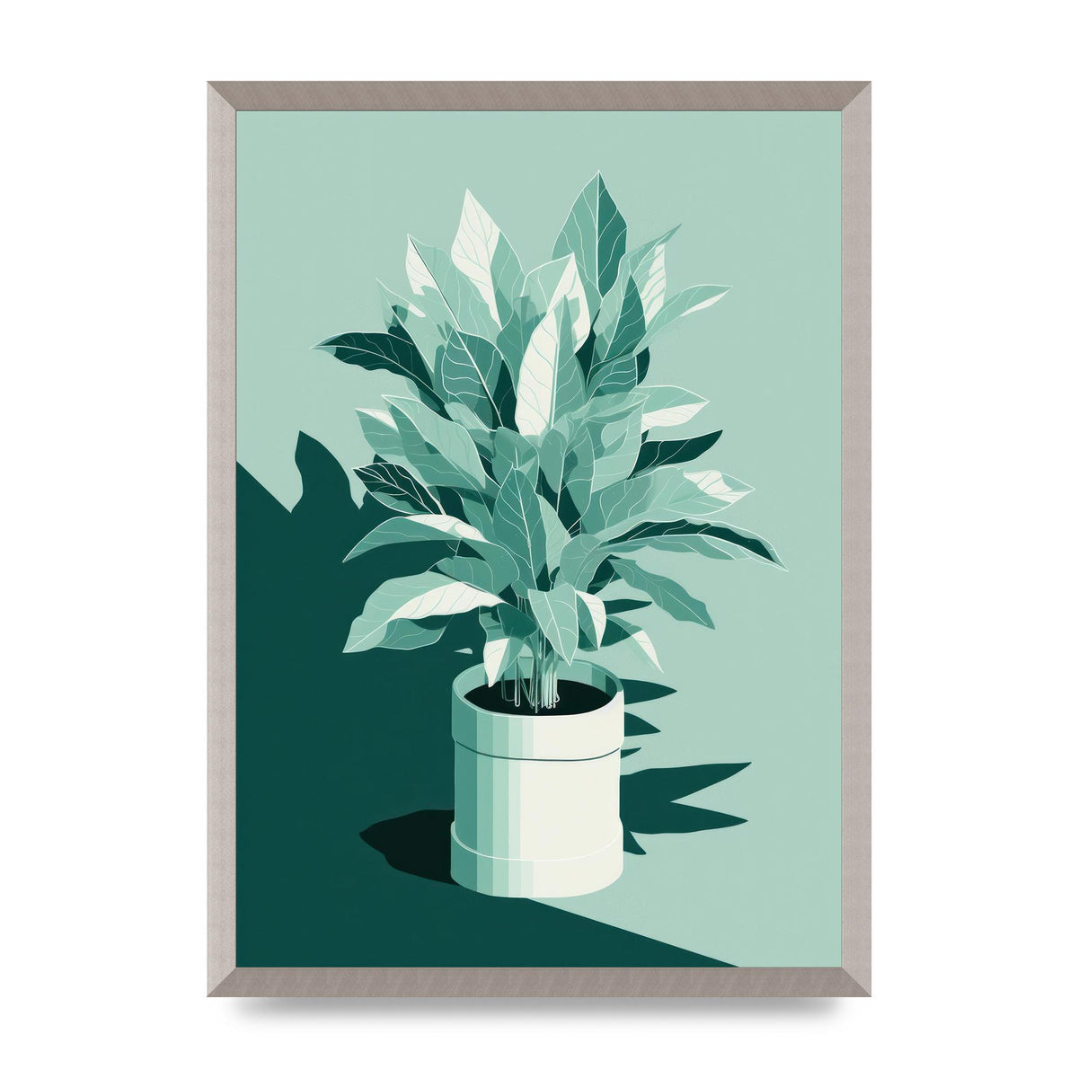 Muted House Plant Risograph Design