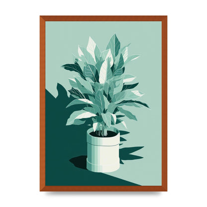 Muted House Plant Risograph Design
