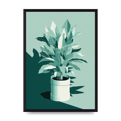 Muted House Plant Risograph Design