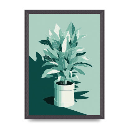 Muted House Plant Risograph Design