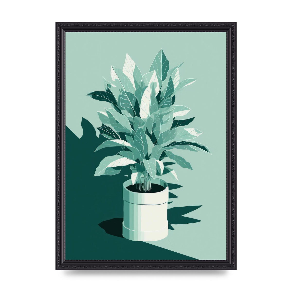 Muted House Plant Risograph Design