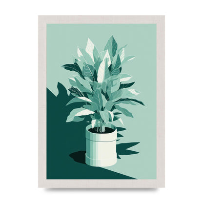 Muted House Plant Risograph Design