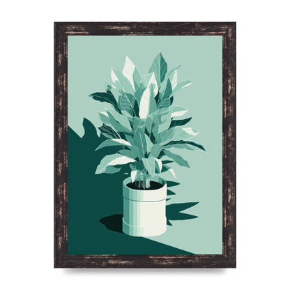 Muted House Plant Risograph Design