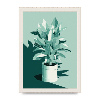 Muted House Plant Risograph Design
