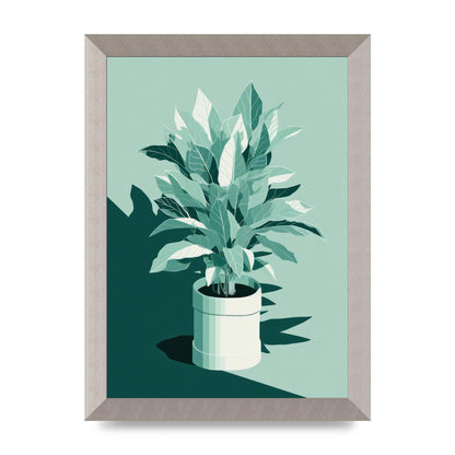 Muted House Plant Risograph Design