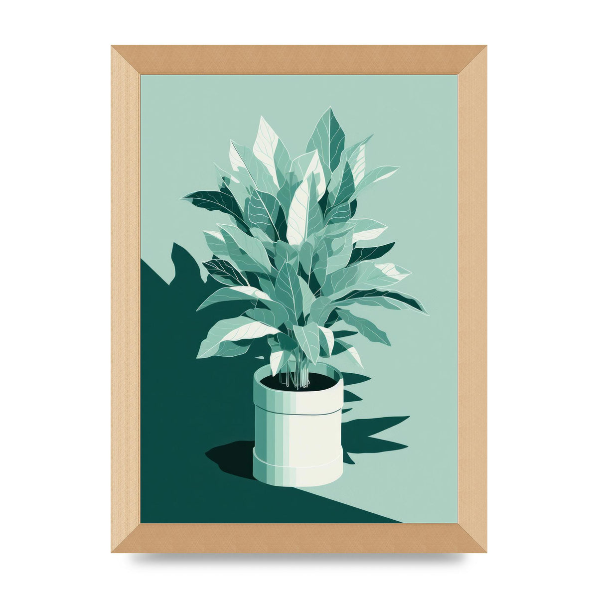 Muted House Plant Risograph Design