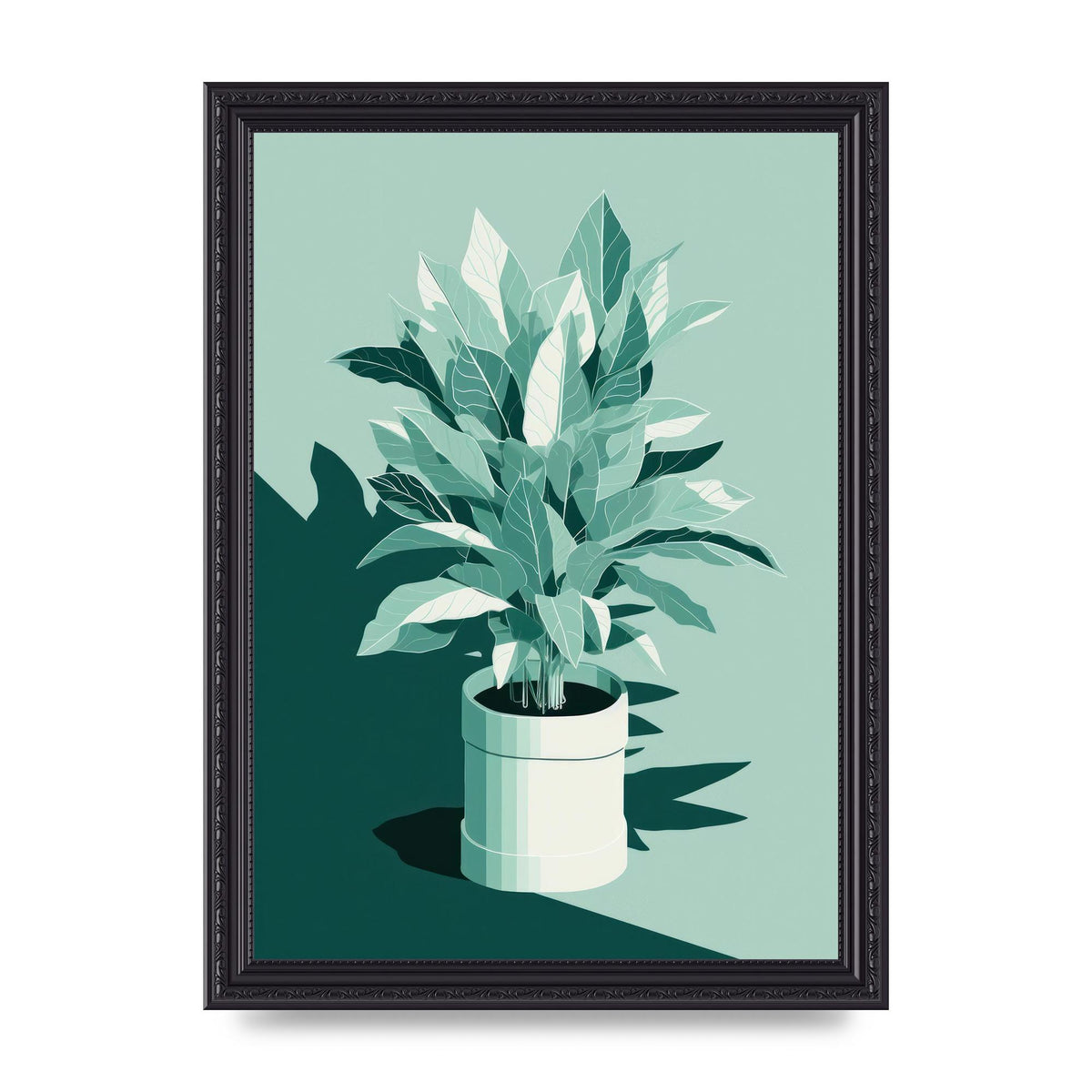 Muted House Plant Risograph Design