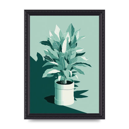 Muted House Plant Risograph Design