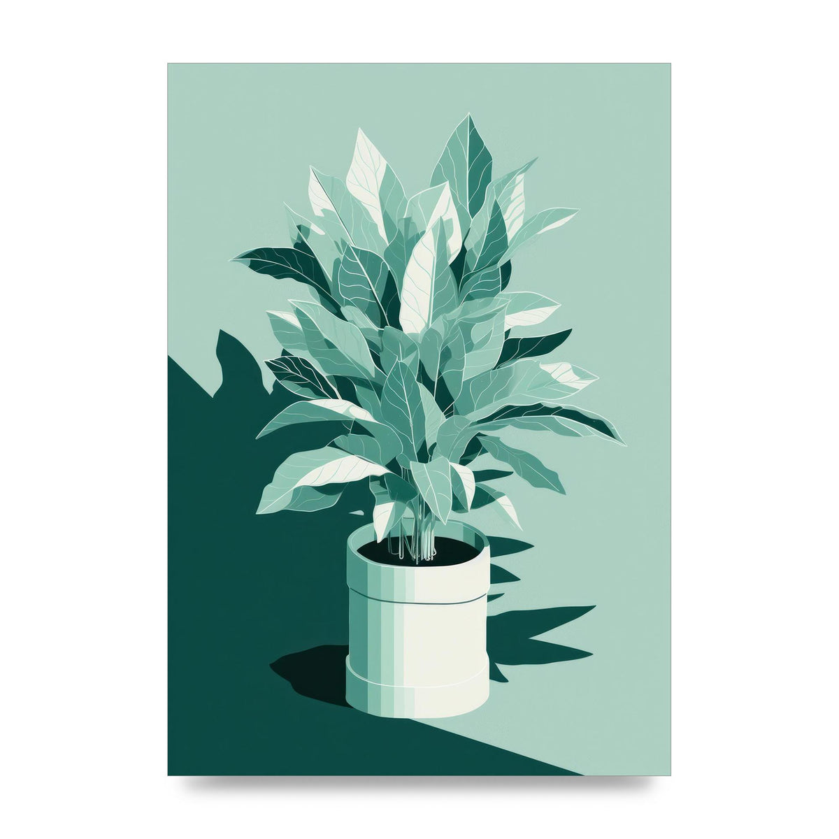 Muted House Plant Risograph Design