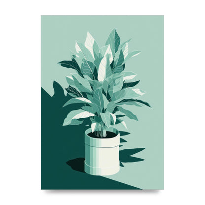 Muted House Plant Risograph Design