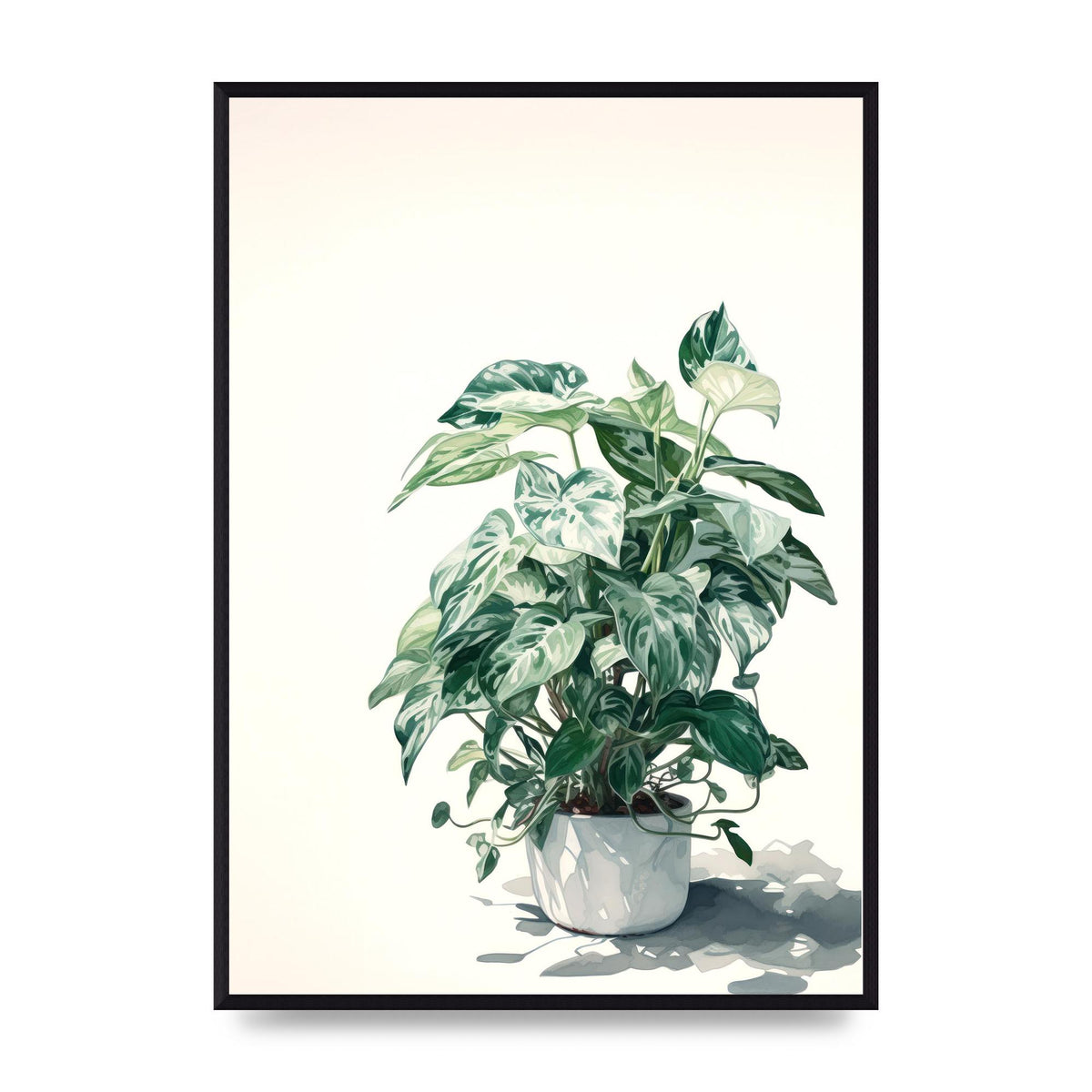 Muted House Plant in 2D Risograph