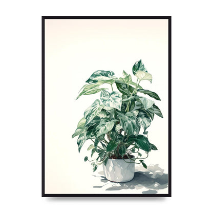 Muted House Plant in 2D Risograph