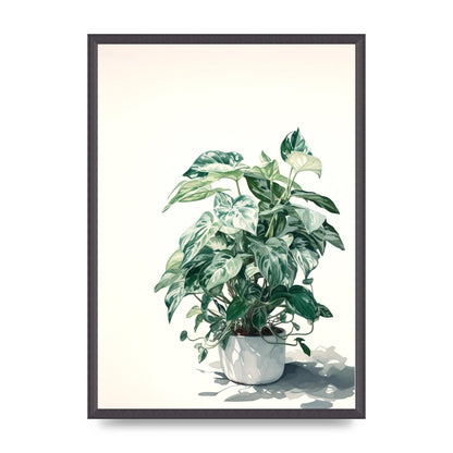 Muted House Plant in 2D Risograph