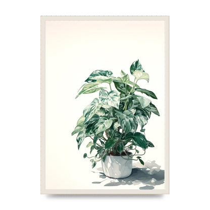 Muted House Plant in 2D Risograph