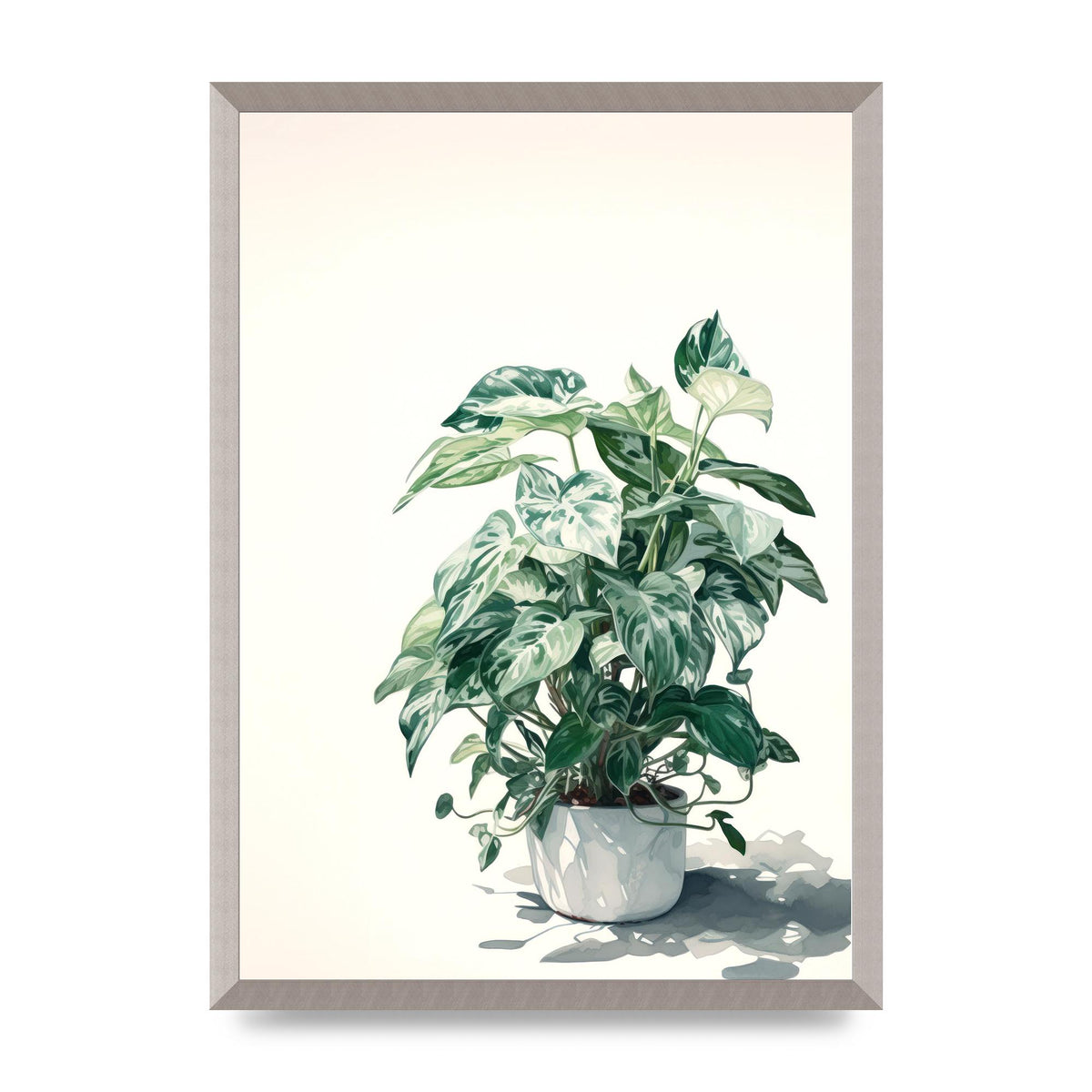 Muted House Plant in 2D Risograph