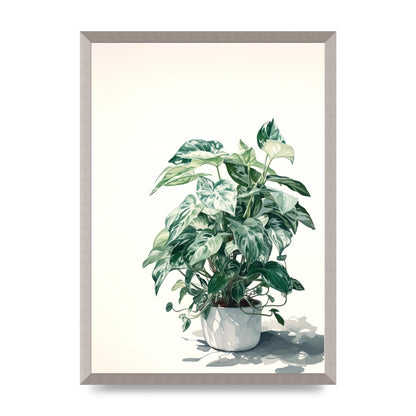 Muted House Plant in 2D Risograph